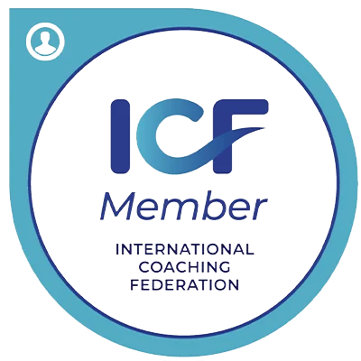 ICF Member badge, International Coaching Federation logo.